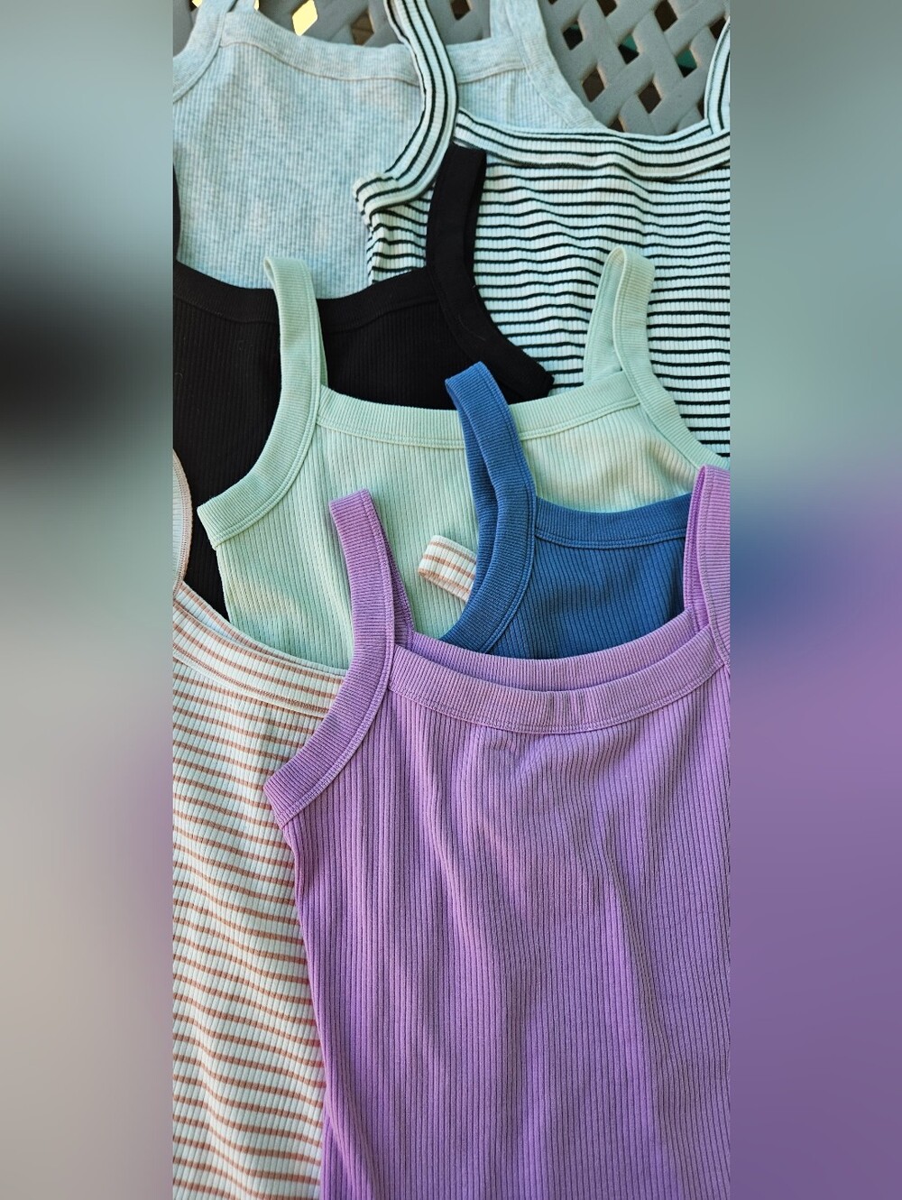 Lot Of 6 American Eagle Ribbed Tank Tops. All size Medium - Picture 3 of 6